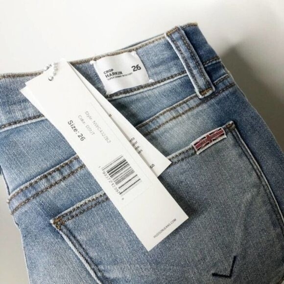 HUDSON Harkin Distressed Skinny Cropped Cuff Jeans - Size 26 - Picture 12 of 12